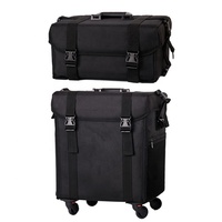 Mallette de voyage multifonctionnelle 2 en 1 Mallette à roulettes pour outils de beauté Trousse de maquillage professionnelle Mallette de coiffure