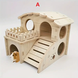 Fai da te su misura durevole in legno casa di criceto scaletta affascinante in legno criceto nascondiglio in legno casa criceto - Product Image 6