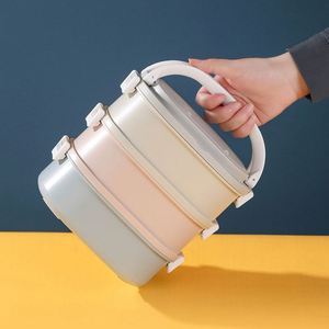 304 Stainless Steel <b>Insulated</b> <b>Lunch</b> <b>Box</b> 3 Layers Large Capacity Square Work for Student Work for Food Storage - Product Image 5