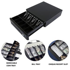 <span class=keywords><strong>Caja</strong></span> <span class=keywords><strong>Registradora</strong></span> Automática HER-330R de Acero para Punto de Venta en Restaurantes con Cajón de Dinero Pequeño RJ11 - Product Image 2