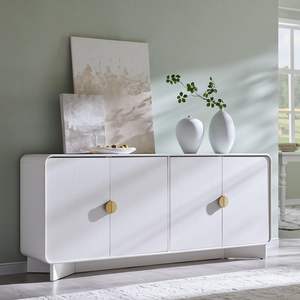 <span class=keywords><strong>Buffet</strong></span> moderne <span class=keywords><strong>de</strong></span> grande taille, armoire <span class=keywords><strong>de</strong></span> rangement, 4 portes, étagères réglables, bois courbé, bar à café, gain <span class=keywords><strong>de</strong></span> place, multifonction - Product Image 1