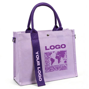 Bolsas de Mano de Lona de Algodón Ecológicas Ujoy con Asas de Cuerda, Bolsas de Compras con Estampado Personalizado por Sublimación, Estilo Moderno - Product Image 1