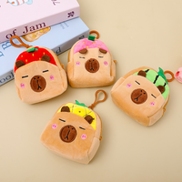 Porte-monnaie en peluche Kawaii personnalisé OEM ODM, mini portefeuille mignon de dessin animé, sac porte-clés souple tendance en gros