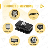 Support universel de fixation sur capot pour feux LED, sans perçage, en alliage d'aluminium, support de fixation à pince pour feux de fond pour camions, SUV, pick-up, UTV