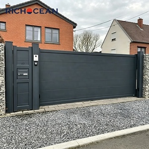 RICHOCEAN Porte extérieure Maison Portes de sécurité en aluminium Portes coulissantes Porte principale Porte <span class=keywords><strong>sectionnelle</strong></span> électrique Conceptions de porte double - Product Image 1