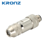 Connecteur circulaire métallique KRONZ M12 à 5 broches, codage A, verrouillage par vis, sortie de câble 4-8 mm, étanche IP67, prise industrielle CE