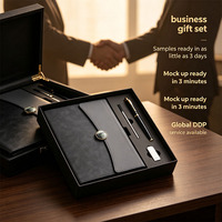 Carnet d'affaires élégant en cuir PU avec stylo et clé USB, coffret cadeau de bienvenue pour le Nouvel An