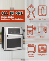 Four à convection numérique intelligent 10-en-1 et friteuse à air chaud 15L, électrique domestique en plastique avec écran LCD, sans huile