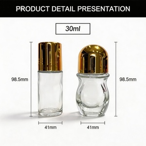 Flacone per Deodorante Roll-on con Basso MOQ, Bottiglia in Vetro per Deodorante 30ml 50ml, Tubo Vuoto Rotondo Ambrato per Confezionamento Deodorante - Product Image 5