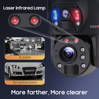 Caméra solaire SECTEC 10W à double objectif, zoom optique 10x, 6MP, 3K, 4G, extérieure, IP66, boîtier métallique, caméra PTZ, détection humaine, sécurité CCTV