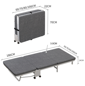 Letto Pieghevole con Materasso per Adulti, Brandina Portatile per Ospiti con Ruote, Letto Richiudibile per Assistenza Ospedaliera, Campeggio e Ufficio - Product Image 4