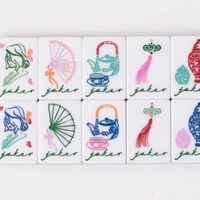 Tuiles de Mahjong Américain en Acrylique Vert Jade de Luxe à Impression UV, Multi-couches, Faible MOQ, avec 160 Tuiles pour Jouer