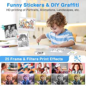 กล้องถ่ายรูปเด็กแบบพิมพ์ภาพทันที พร้อมกระดาษพิมพ์ภาพและจอแสดงผลภาพถ่าย ความละเอียดวิดีโอ 1080P ของขวัญเซลฟี่ ของเล่นเด็กเล็ก - Product Image 4