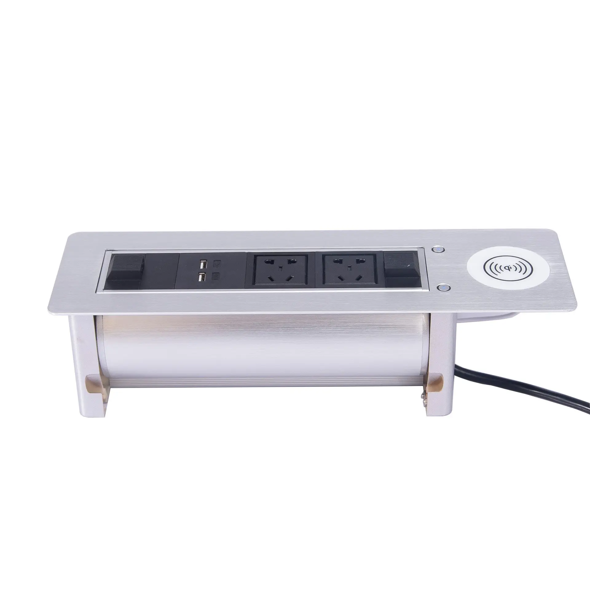 Boîte de fil de prise à bascule électrique intégrée de bureau avec prise de cuisine sans fil prise électrique étanche et anti-pince