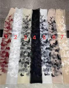 Chiều Rộng 135 Cm Thêu Vải Tuyn Vải Lưới 3 D Bướm Ren Vải Cho Đám Cưới Váy Cô Dâu - Product Image 6