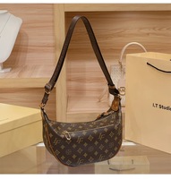 Sac Hobo Monogramme Vintage Tendance 2026 Luxe Discret, Sac à Bandoulière en Cuir Polyester avec Logo Personnalisé pour Femme, Fabrication OEM, Édition Été Unique