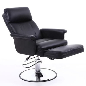 Fauteuil de beauté inclinable noir K avec repose-pieds et base hydraulique pour salon de beauté - Product Image 1