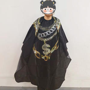 Nouveau produit, cape de coiffure confortable pour salon de coiffure avec logo personnalisé, crochet à pression, nylon imperméable, cape de coiffure pour hommes - Product Image 5