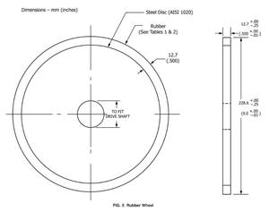 ASTM G65 aşınma test makinesi için lastik tekerlek - Product Image 3