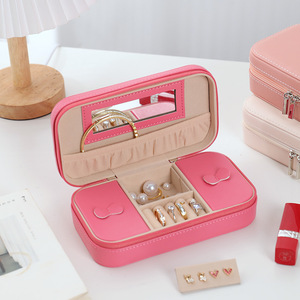 Cross Border Minimalist Solid Color <b>Jewelry</b> Case Macron Colored <b>Jewelry</b> <b>Storage</b> Case Wholesale of Leather <b>Jewelry</b> Case - Product Image 2