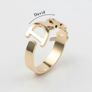 Formato libero Su Misura Personalizzati In Acciaio Inox Nome Anello Con Cuore Per Le Donne/Coppia - Product Image 3
