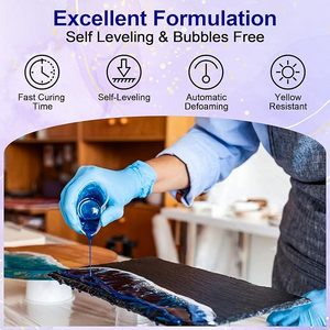 Colorant en résine à haute concentration effet vague océanique, teinture liquide transparente pour résine époxy/UV, pigment bleu marine pour projets d'artisanat et d'art - Product Image 5