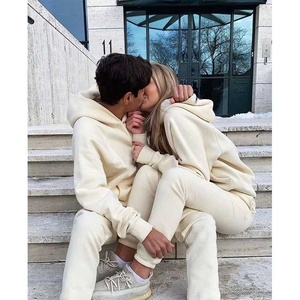Conjunto Deportivo de Dos Piezas <span class=keywords><strong>MGOO</strong></span> con Logotipo Personalizado, Sudadera de Felpa, Estilo Boyfriend, Ropa Deportiva para Gimnasio, Sudadera con Capucha para Novia, Conjunto Jogger - Product Image 3