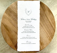 Untuk resepsi meja makan malam, restoran Custom mewah Hardcover Modern buatan tangan lipatan tepi katun kertas menu tempat pernikahan kartu