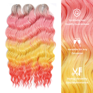 ราคาขายส่ง มีสินค้าในสต็อก แฟชั่นสไตล์ผมถักโครเชต์ใยสังเคราะห์ทนความร้อนสูง สีดำ สำหรับผู้หญิง ต่อผมลอนลึก - Product Image 6