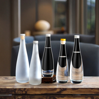 Bouteilles d'eau en verre givré de 500 ml, bouteilles transparentes de 330 ml pour jus et boissons minérales avec bouchon à vis pour eau gazeuse et boissons