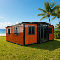 Casa Contenedor Expandible Moderna ZhuDuo con Revestimiento de Madera, Diseño Transpirable, Lista para Ensamblar, para Campamentos y Glamping en la Playa (1 Año)