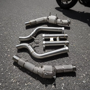 JTLD SS304 Downpipe d'échappement haute performance pour Mercedes Benz W222 S63 AMG 5.5T V8 Biturbo Tuned Racing Decat Downpipes - Product Image 5