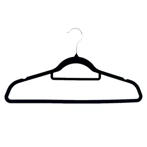 Custom Premium Basics Slim 100 Pack Heavy Duty Non-Slip Black Velvet Hangers For Suit Coat Clothes Hangers