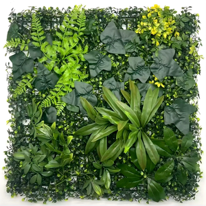 Mur végétal artificiel 50x50cm en herbe de Milan, panneau mural suspendu en herbe verte, <span class=keywords><strong>haie</strong></span> artificielle en buis, toile de fond murale, plantes de jardin - Product Image 1