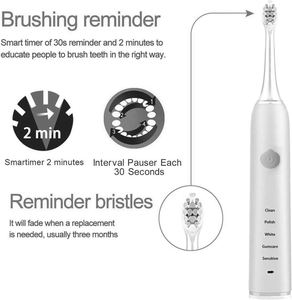 Hot Selling Rechargeable Adult <b>Smart</b> Private Label Soft Bristle IPX7 Type-C Sonic Electric Toothbrush for Household Use - Product Image 2