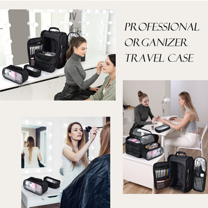 Professional <b>Makeup</b> Rolling <b>Case</b> with Small Carry Bag Large Cosmetology <b>Cases</b> on Wheels Nylon Cosmetic Organize Nail <b>Case</b> - Product Image 6