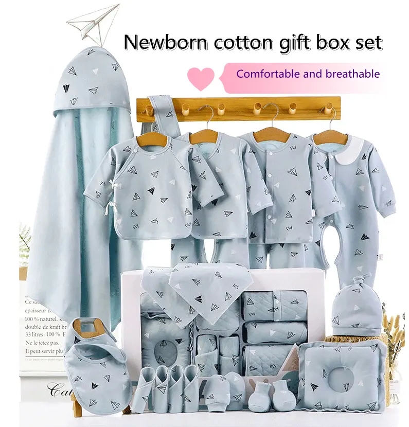 Baby Geschenkdoos Katoenen Kleding Sets 18 Stuks 21 Stuks 23 Stuks Blauw Roze Groen Pasgeboren Baby Kleding Cadeau Set