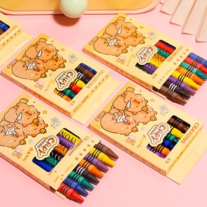Kapibala Crayon de peinture pour enfants 8 couleurs ensemble sûr Non toxique facile à colorer bébé Graffiti emballage en carton stylo de peinture - Product Image 2