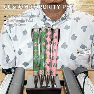 Greek Sorority Custom <b>White</b> Ballpoint <b>Pen</b> Plastic Heat Transfer Sublimation Personalized Students School Portable Wholesale - Product Image 3