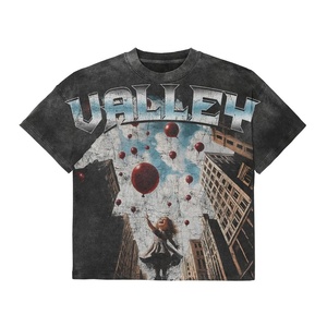 <span class=keywords><strong>T</strong></span>-<span class=keywords><strong>shirt</strong></span> da uomo personalizzata, di design, vintage, effetto invecchiato, lavaggio acido, pesante, taglio crop boxy, stile Valley - Product Image 3