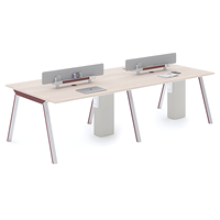 Bureau 3 personnes poste de travail en L profond ordinateur moderne exécutif bureaux de travail en bois meubles table pour le design