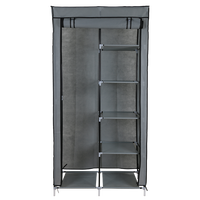 Armoire à vêtements non tissée avec étagère et trois organiseurs de rangement, armoires de chambre à coucher, organiseur de vêtements