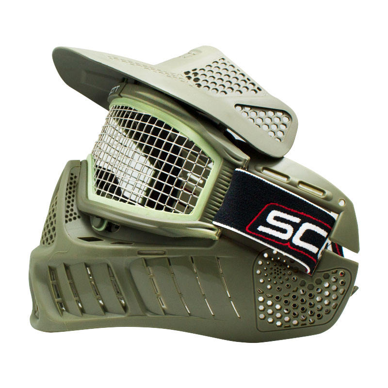 Máscara Oliva Malla Plateada (Modelo 2)