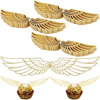 Nicro altın Glitter Snitch içi boş inci doğum günü düğün parti kek çikolata dekorasyon ucuz zarif kanat kek Topper