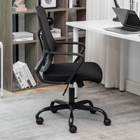Chaise de bureau ergonomique pour le dessin, chaise de direction au design unique à dossier moyen, moderne, pivotante et relevable, avec accoudoirs flexibles, en tissu durable pour le bureau
