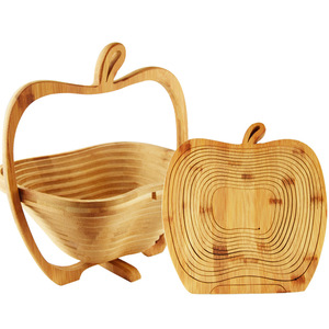 Plato de frutas plegable de bambú, grueso, para uso doméstico y hotelero - Product Image 4