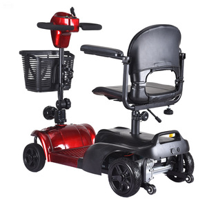 Scooter électrique KS 24V300W rouge, léger, pliable, pour personnes âgées et handicapées, avec panier et autonomie de 20 km - Product Image 2