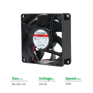 Sunon 80X80X25mm MF80252V1-1000C-A99 24V DC 0.04A 1.68W 2600RPM อินเวอร์เตอร์33CFM แม่เหล็ก levitation แกนระบายความร้อน OEM 1ปี - Product Image 2