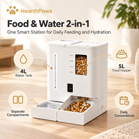 Distributeur intelligent de nourriture et d'eau pour animaux de compagnie avec caméra HD 2K, grande capacité, contrôle à distance Wi-Fi, deux en un