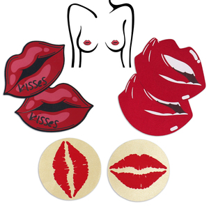 Pezoneras Adhesivas Sensuales para Cubrir los Pezones, Pegatinas para los Senos, Cubiertas para los Pezones con Diseño de Beso, Hermosas <span class=keywords><strong>y</strong></span> Sensuales - Product Image 5
